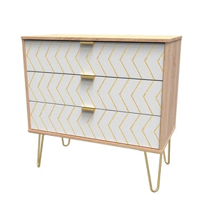 010 3 Drawer Chest Jigsaw White Bardolino