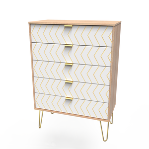 012 5 Drawer Chest Jigsaw White Bardolino