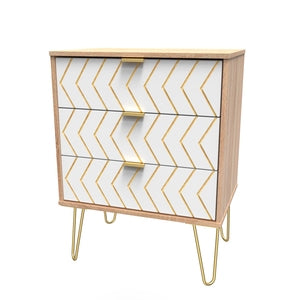 023 3 Drawer Midi Chest Jigsaw White Bardolino