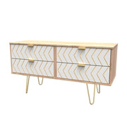 036 4 Drawer Bed Box Jigsaw White Bardolino