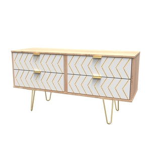 036 4 Drawer Bed Box Jigsaw White Bardolino