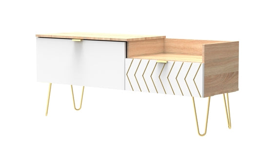248 TV Console Unit Jigsaw White Bardolino