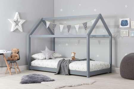 House Single Bed Grey