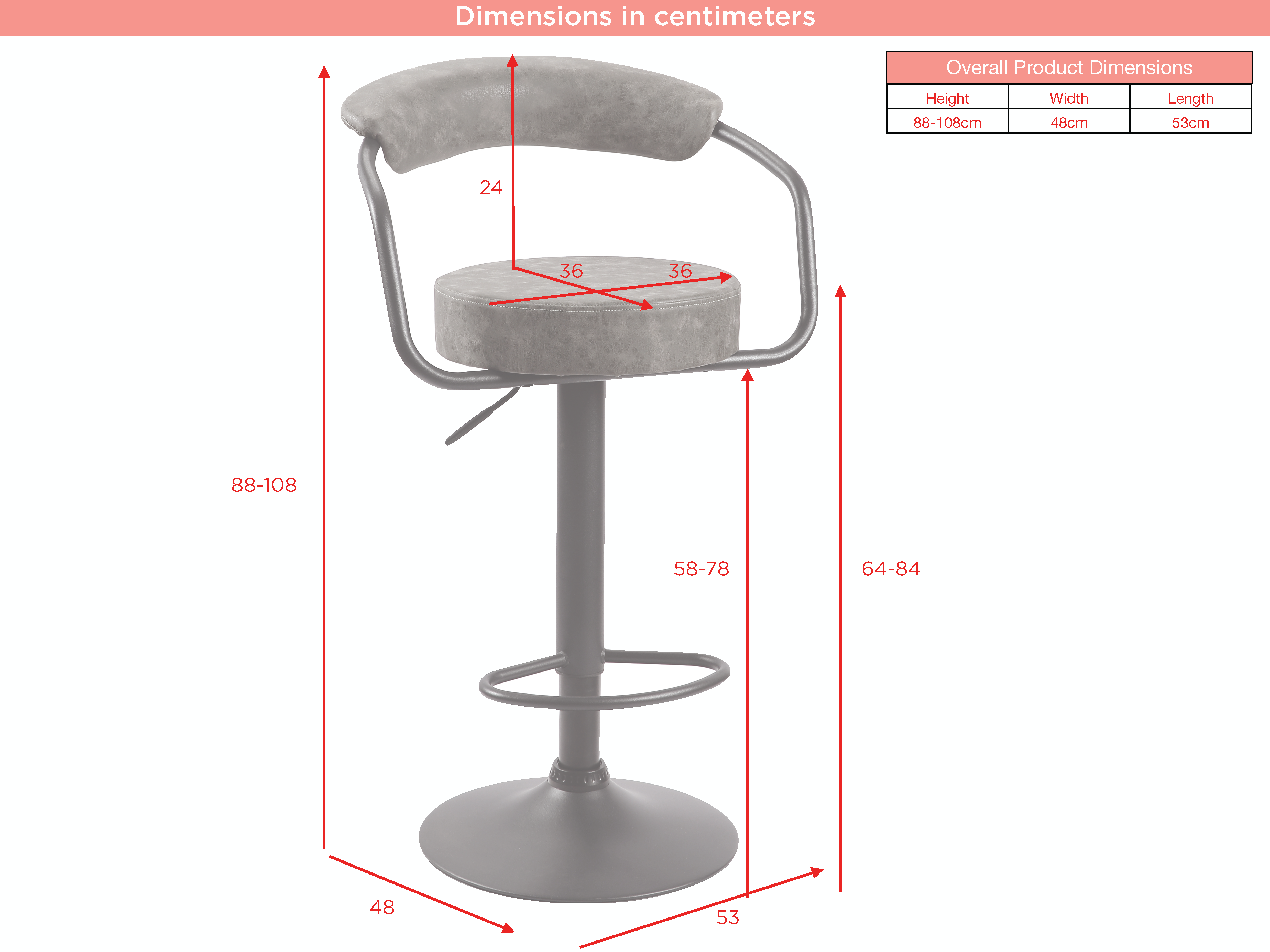 Hanna Bar Stool Brown Kd (Sold In Two'S)