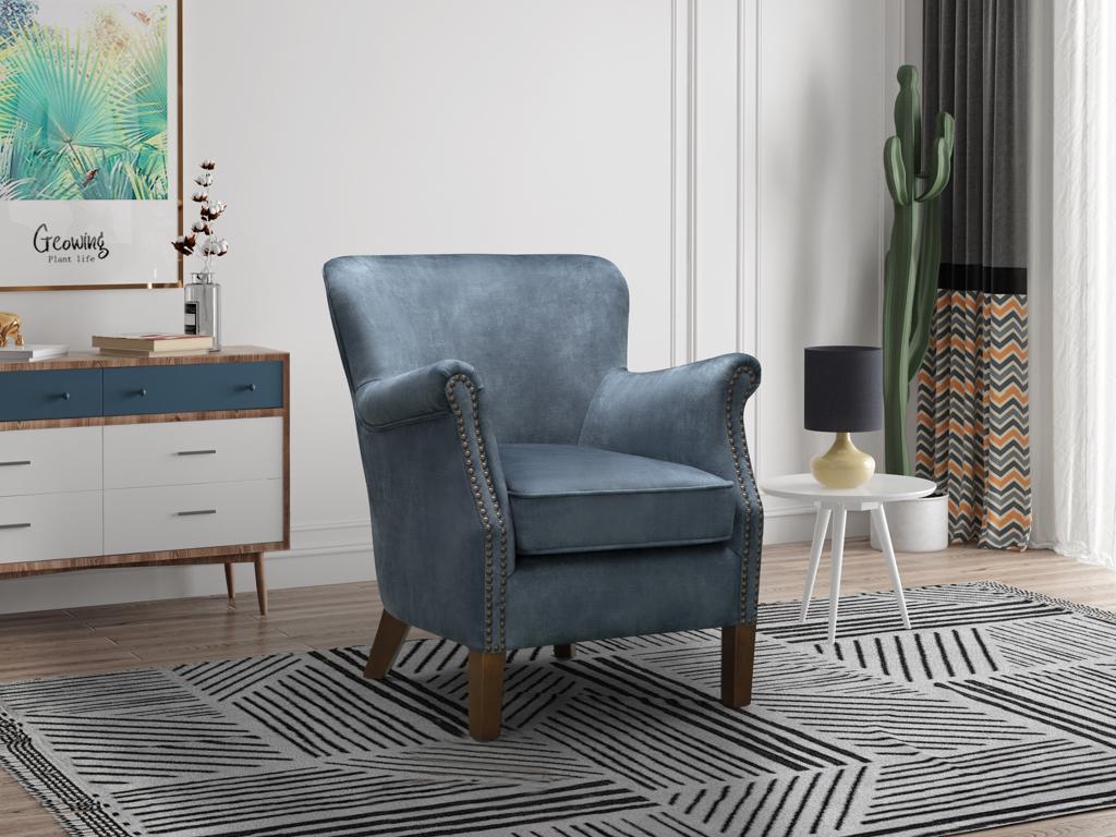 Harlow Vintage Armchair Steel Blue