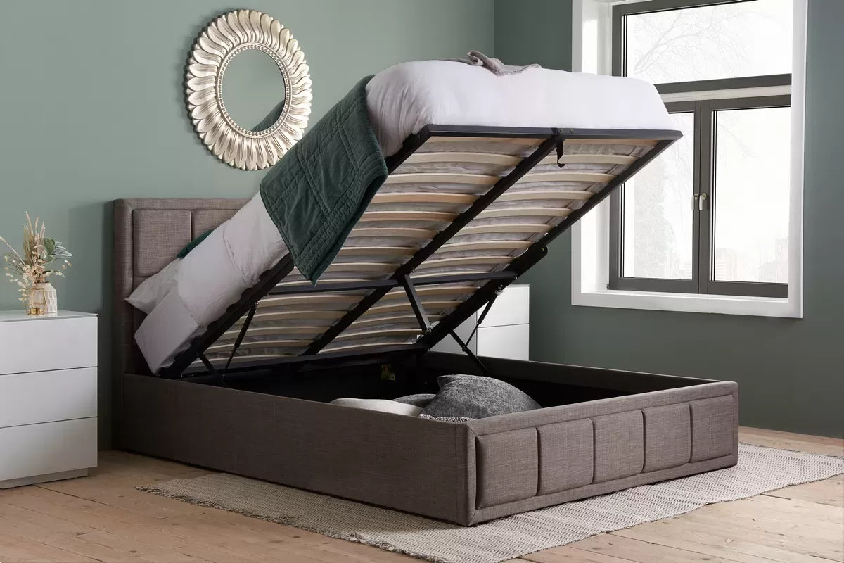Hibiscus Double Ottoman Bed Grey