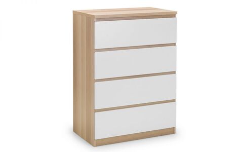 Jupiter 4 Drawer Chest - Oak & White