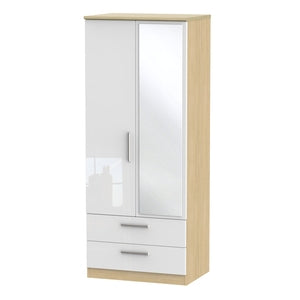 KNI062 2ft6in 2 Drawer Mirror Robe