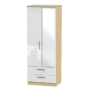 KNI082 Tall 2ft6in 2 Drawer Mirror Robe