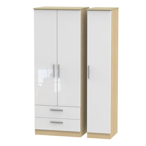 KNI141 Tall Triple 2 Drawer Robe