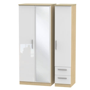 KNI157 Triple Mirror + Drawer Robe