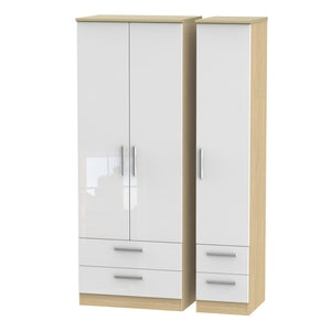 KNI161 Tall Triple 2 Drawer + Drawer Robe