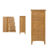 Kimi Oak 5Drw Narrow Chest