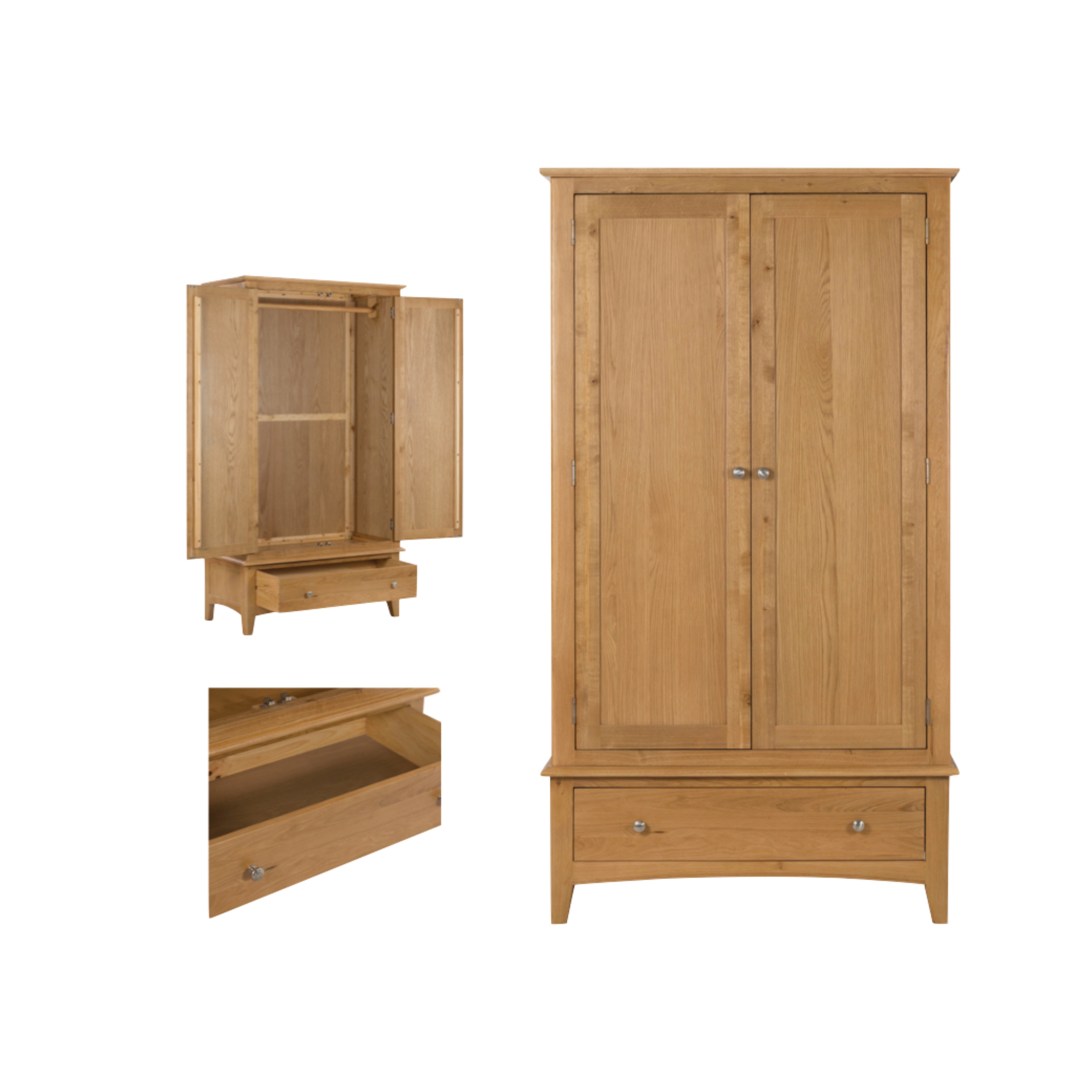 Kilkenny Oak 2 Door Wardrobe