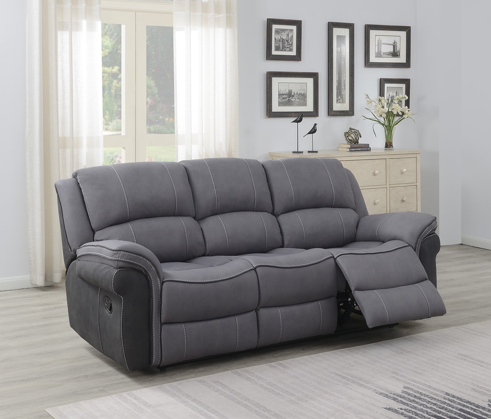 Kingston Grey Fusion 3 Seater
