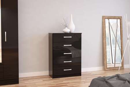 Lynx 5 Drawer Chest Black