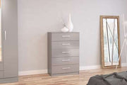 Lynx 5 Drawer Chest Grey