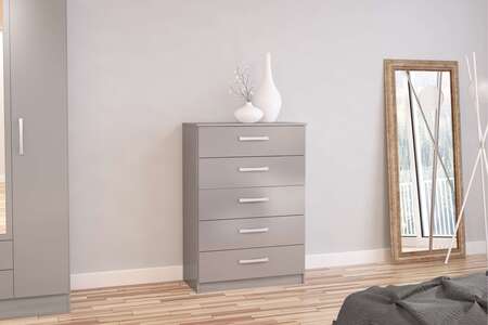 Lynx 5 Drawer Chest Grey
