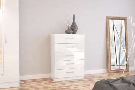 Lynx 5 Drawer Chest White