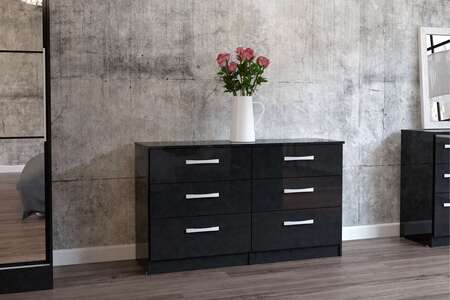 Lynx 6 Drawer Chest Black