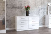 Lynx 6 Drawer Chest White