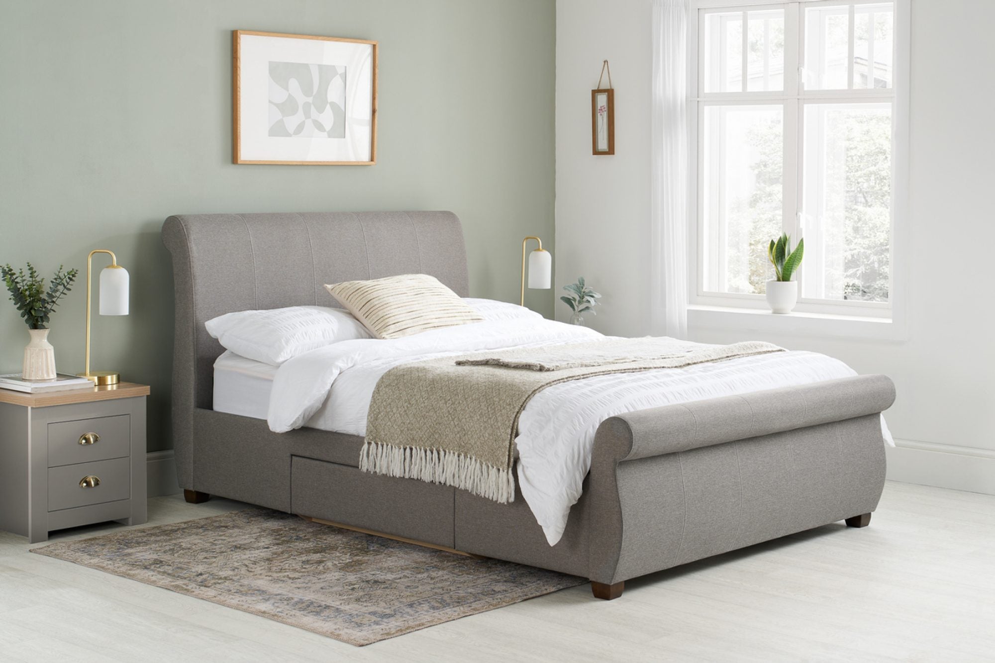 Latex Double Bed Grey