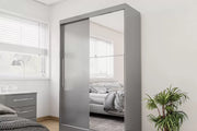 Lowther 2 Door Sliding Wardrobe With Mirror Grey