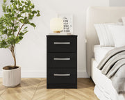 Lowther 3 Drawer Bedside Black