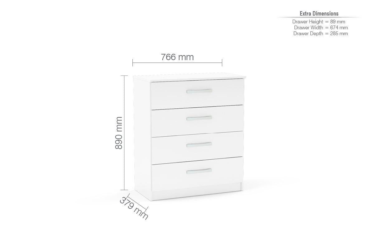 Lowther 4 Drawer Chest White