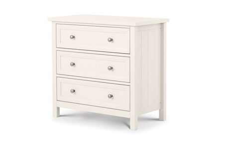 Maine 3 Drawer Wide Chest - Surf White