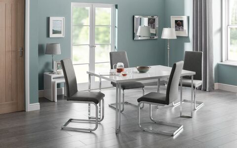 Manhattan Hi Gloss & Chrome Dining Table