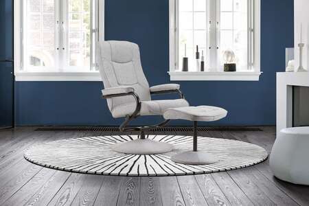 Memphis Swivel Chair & Footstool Grey