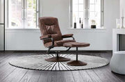 Memphis Swivel Chair & Footstool Tan