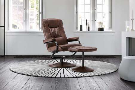 Memphis Swivel Chair & Footstool Tan