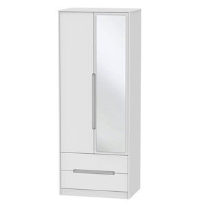 MON082 Tall 2ft6in 2 Drawer Mirror Robe