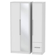 MON167 Tall Triple Mirror + Drawer Robe
