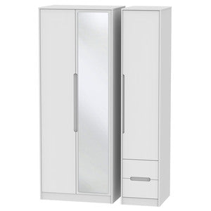 MON167 Tall Triple Mirror + Drawer Robe