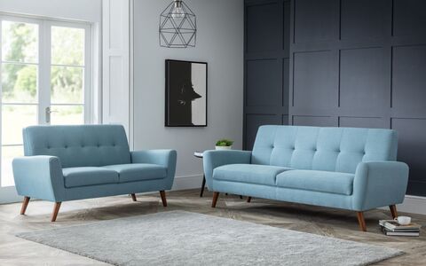 Monza 2 Seater Compact Retro Sofa - Blue