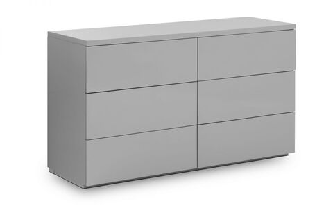 Monaco 6 Drw Wide Chest - Grey Gloss