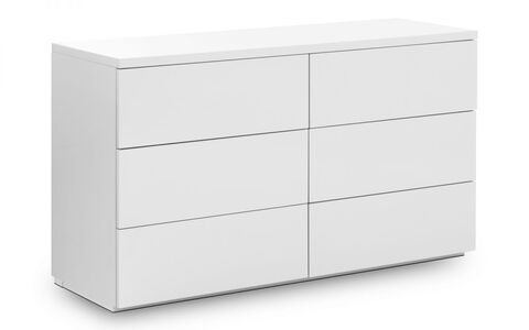 Monaco 6 Drw Wide Chest - White Gloss
