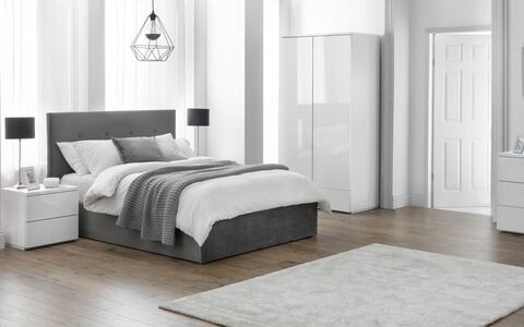 Monaco 2 Door 1 Drw Wardrobe - White Gloss