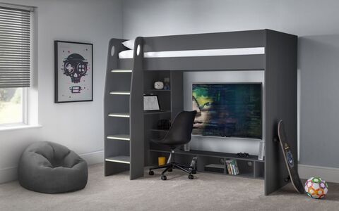 Nebula Gaming Bed With Desk Anthracite