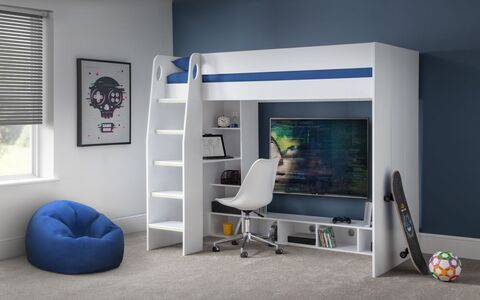 Nebula Gaming Bed With Desk White