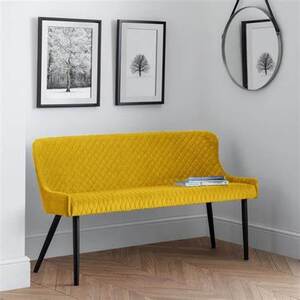 Luxe High Back Bench - Mustard