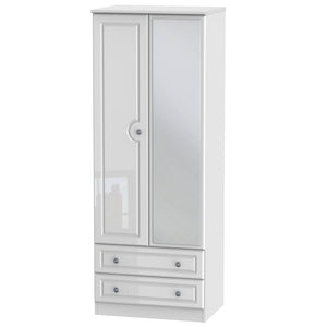 PEM082 Tall 2ft6in 2 Drawer Mirror Robe
