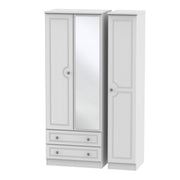 PEM142 Tall Triple 2 Drawer Mirror Robe