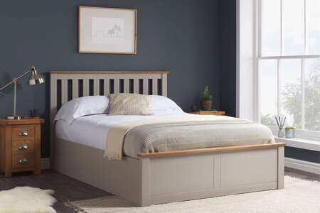 Phoenix Double Ottoman Bed Pearl Grey