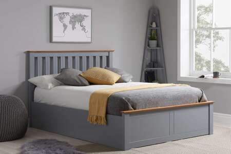 Double Ottoman Bed Stone Grey