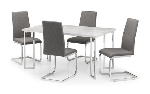 Positano Marble & Chrome Dining Table