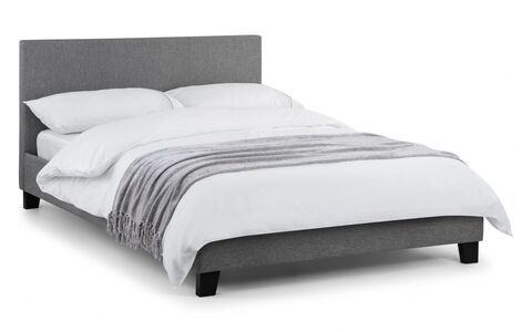Light Grey Linen Bed 150Cm